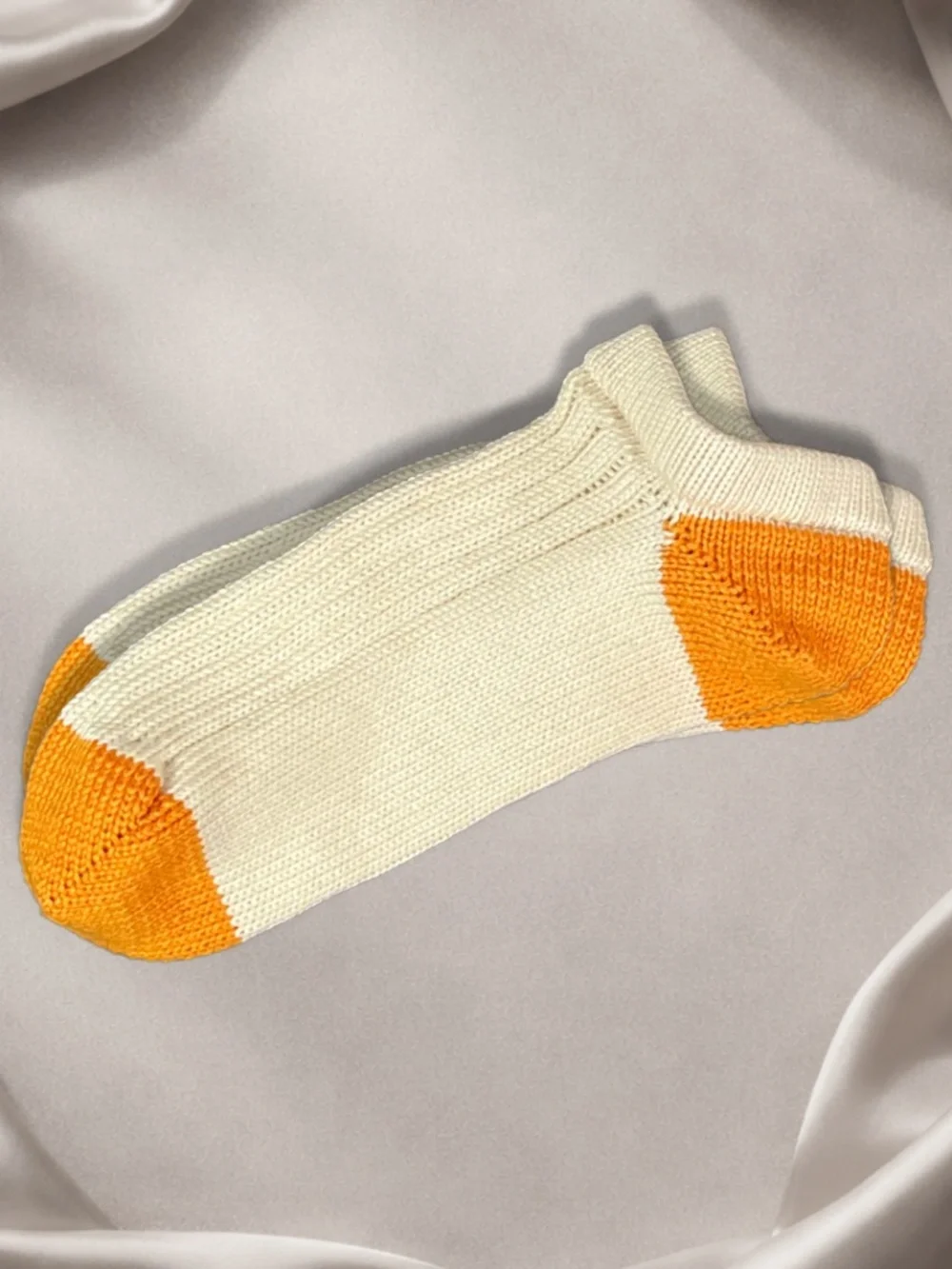 100% Pima Cotton Natural Two-Tone Ankle Sock | Handmade in the USA